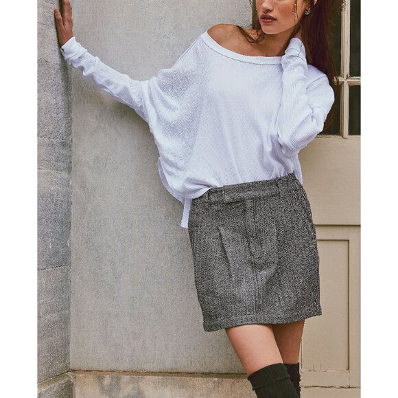 NWT Free People Gray Mini Skirt, Sz 10 - Picture 9 of 14